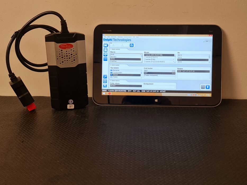 Kit diagnoza auto Tableta HP + Delphi ds150e 2025 cu bluetooth