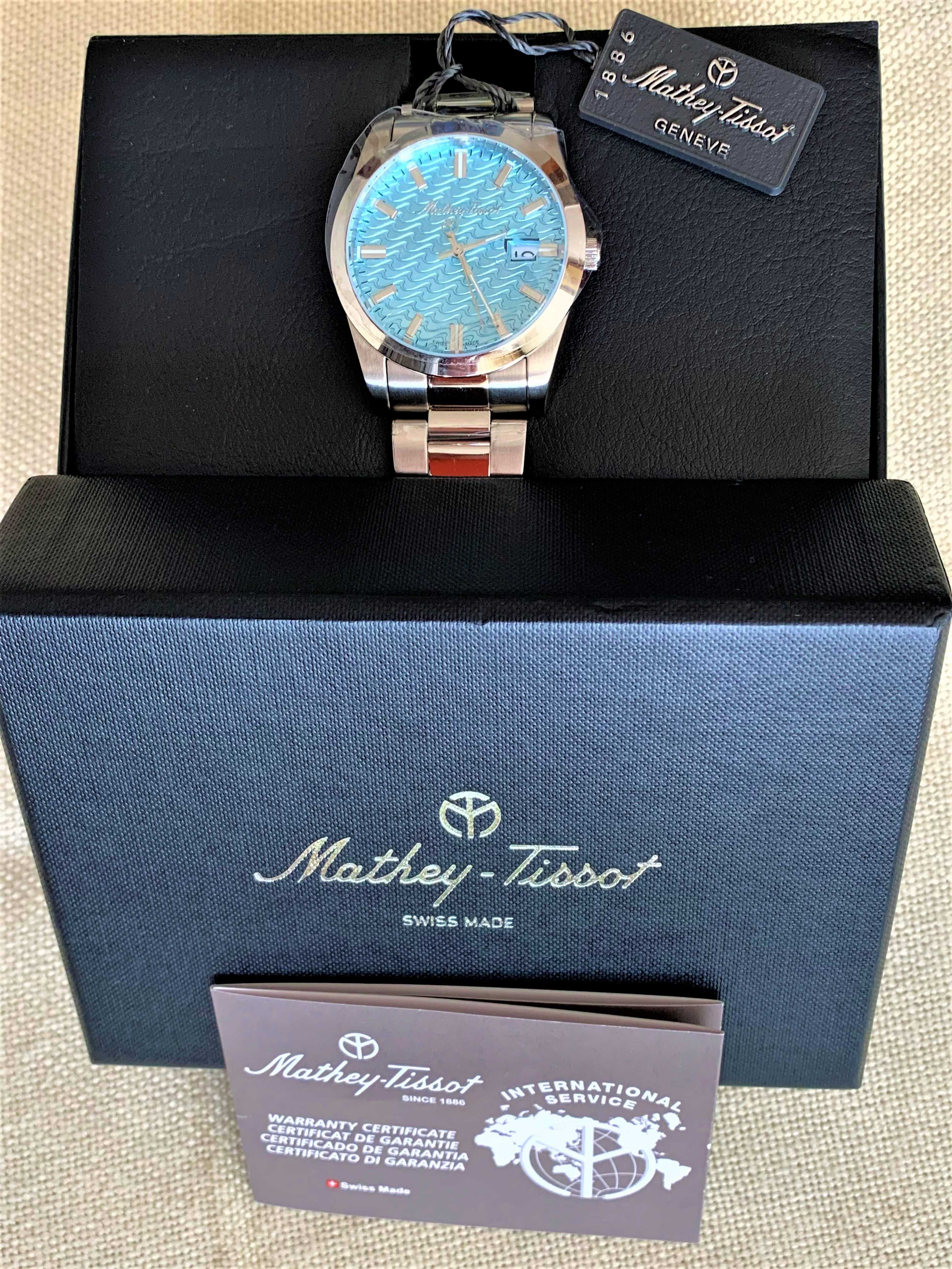 Ceas Mathey Tissot - Tiffany Blue - Quartz - 40 mm - Nou / Sigilat .