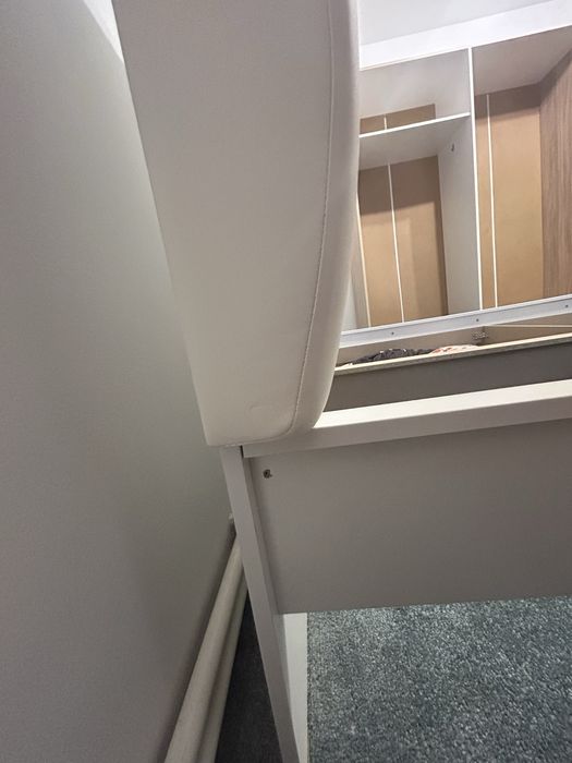 Pat tapițat alb 160/200