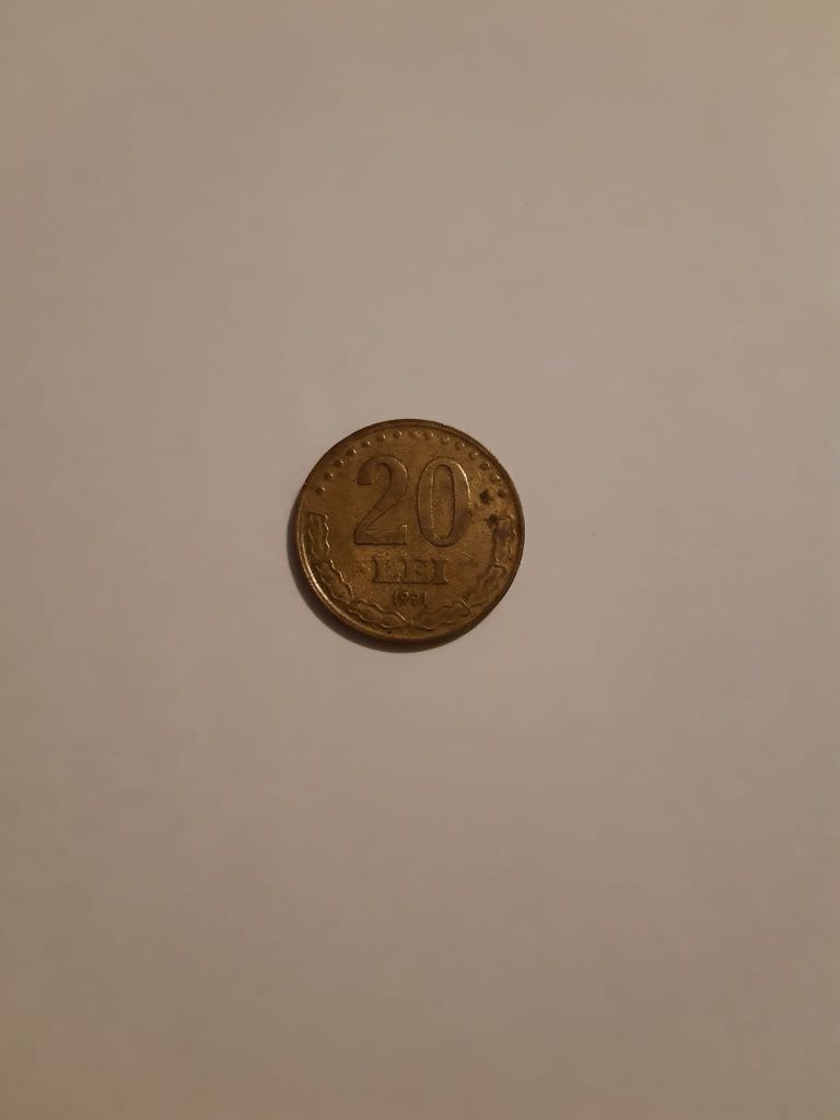 Moneda de 20 lei cu chipul lui Ștefan cel Mare din 1991