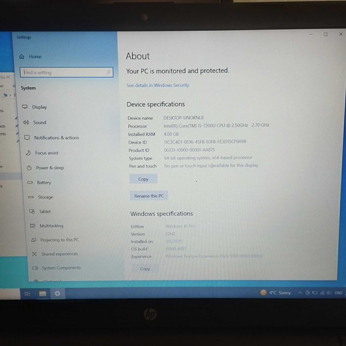 laptop hp intel core i5 7th gen ddr4 ssd 256 giga