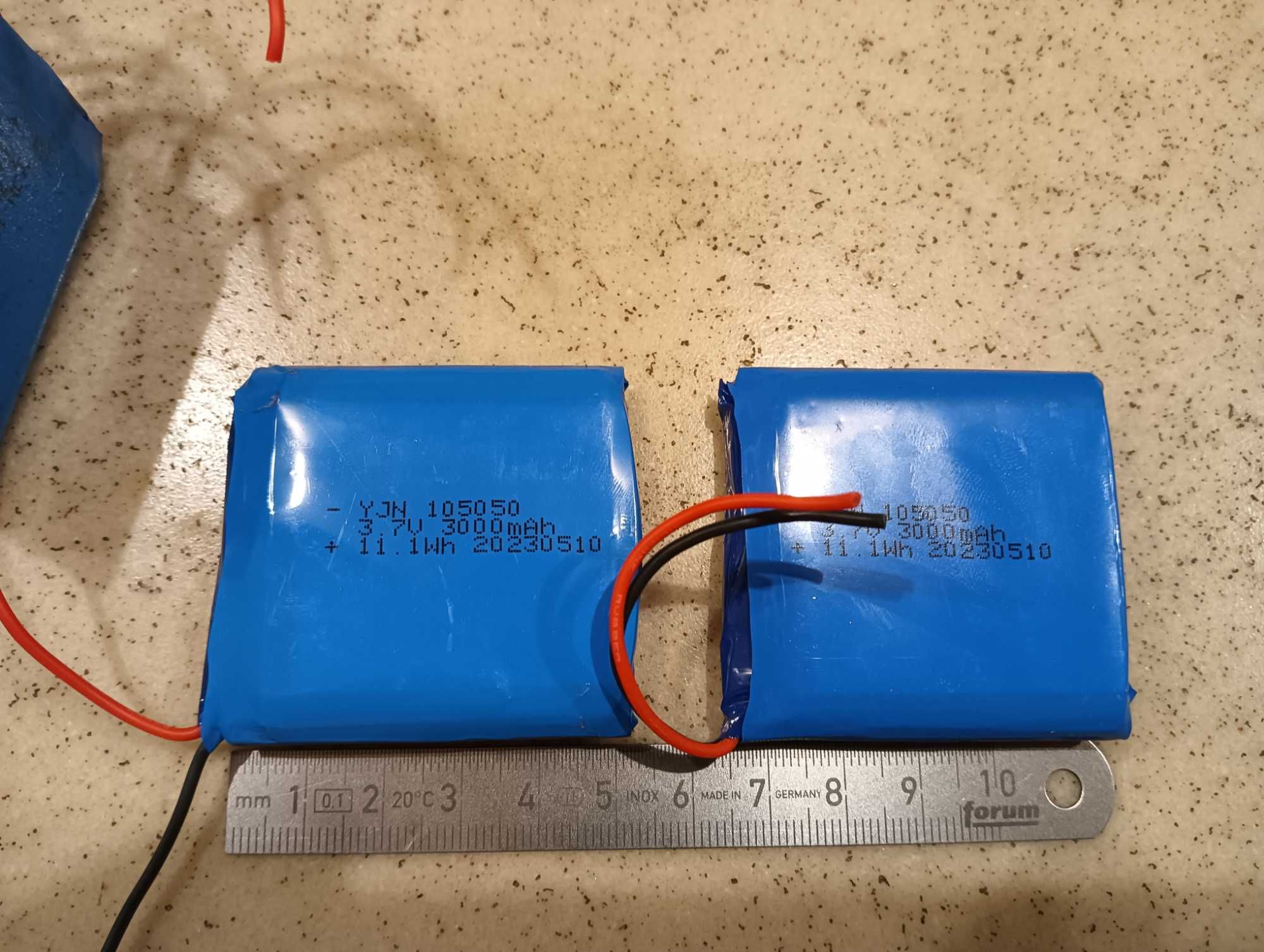 Acumulatori noi LiPo 3.7V, 3000mAh, 10x50x50mm, 2023