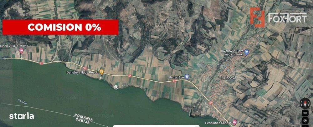 COMISION 0% Teren intravilan 1000mp cu iesire la Dunare in Liubcova -