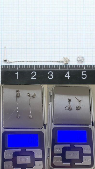 Cercei din platina cu diamante naturale 0,20 ct