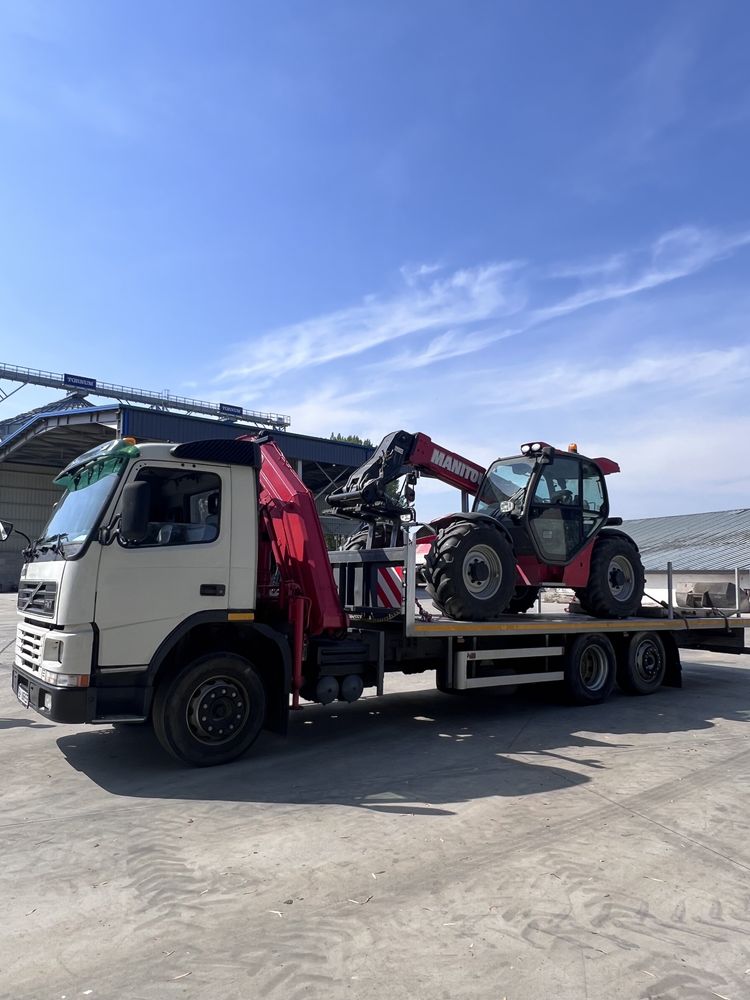 Camion Trailer cu Macara Transport Utilaje~Marfa~Agabaritic