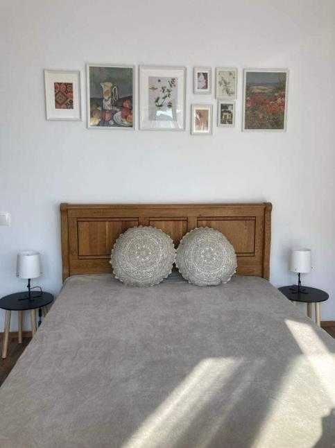 Pat matrimonial lemn 140x200 cu somieră și saltea Dormeo