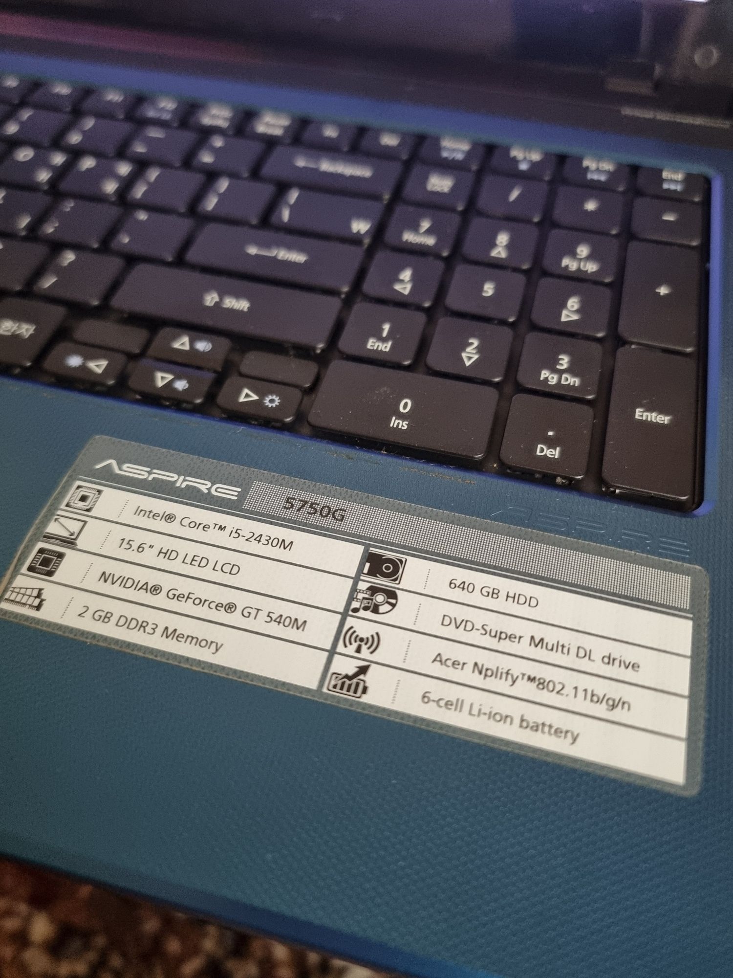 Офисный Ноутбук Acer Aspire 5750g
