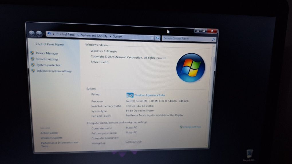 Laptop Hp 2000 i3 3110 m