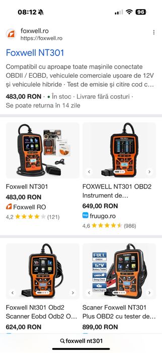 Foxwell NT301 diagnoza portabila