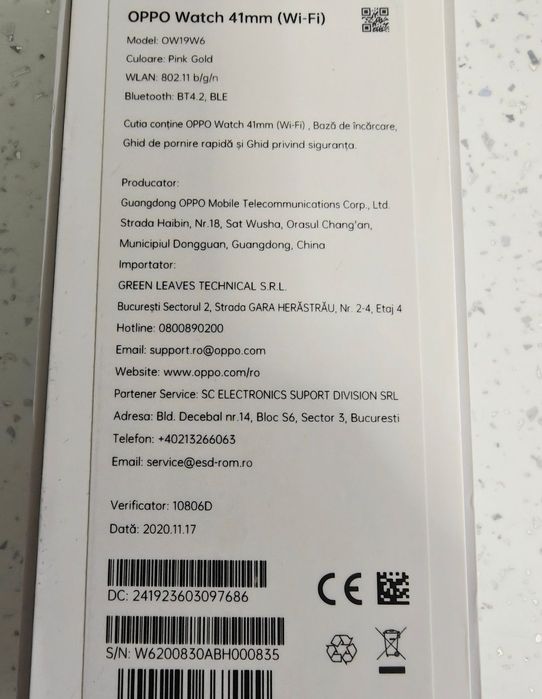 Smartwatch OPPO Watch Wifi GPS