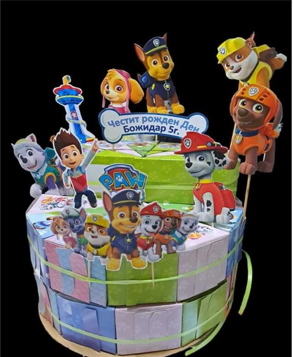 Картонени торти по ваше желание с надпис и топери