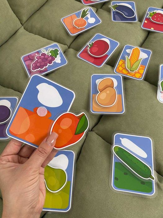Велкро картички " плодове и зеленчуци" 1+
