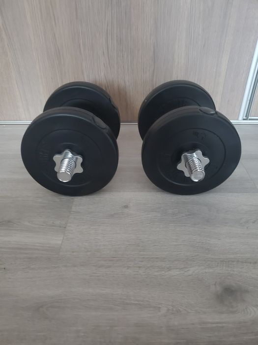 Set gantere reglabile 20 kg cu discuri din ciment Gorilla Sports