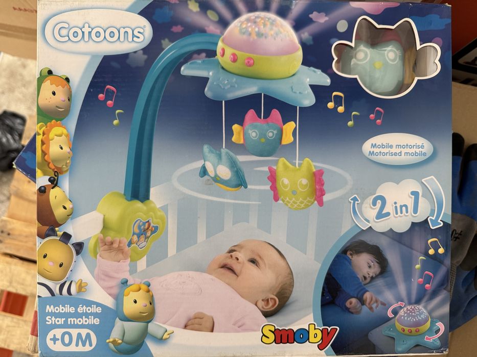 Carusel deasupra pătuţului Cotoons Smoby cu sunete şi cu lumini