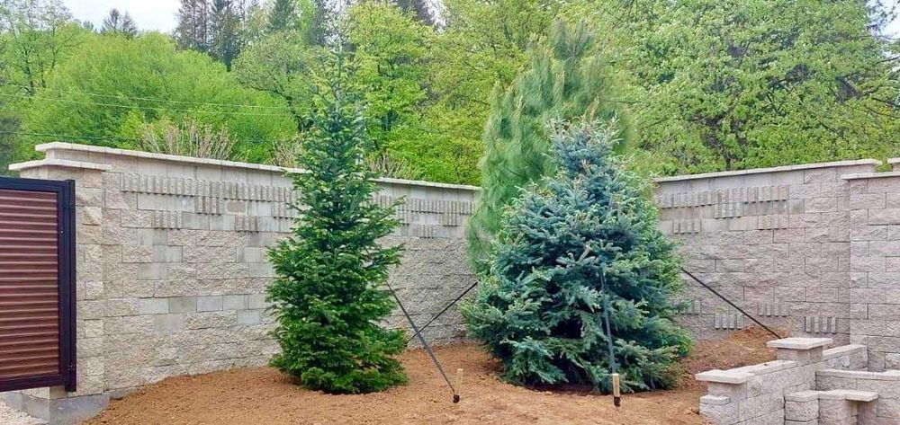 Огради от бетонови тухли блокчета имитиращи дялан камък