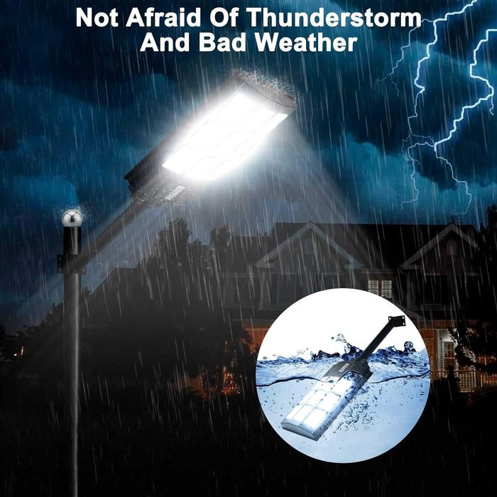 HYPOW 1000W соларна лампа за открито със сензор за движение, 30000lm