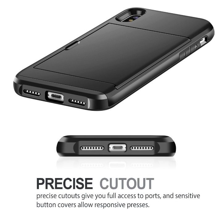 Carcasa iPhone X/10, Portofel, Shockproof - negru - Coolden