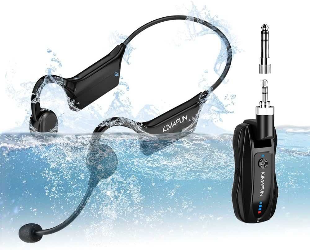 KIMAFUN 2.4G фитнес слушалки Безжичен микрофон, IP67