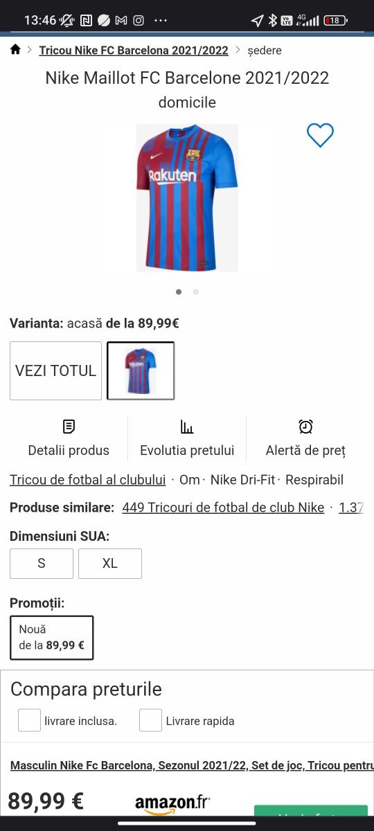 Tricou NIKE BARCELONA 2021 2022