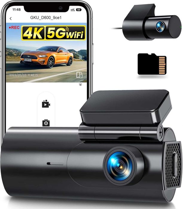 Camera de bord  fata si spate 4 K + 1080 P, 5 GHz WiFi