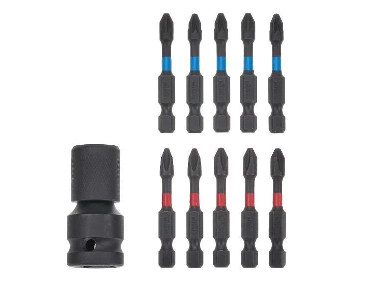 Set adaptor și biti impact 11 piese Parkside