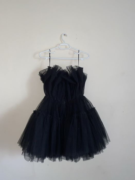 rochie pom-pom neagra