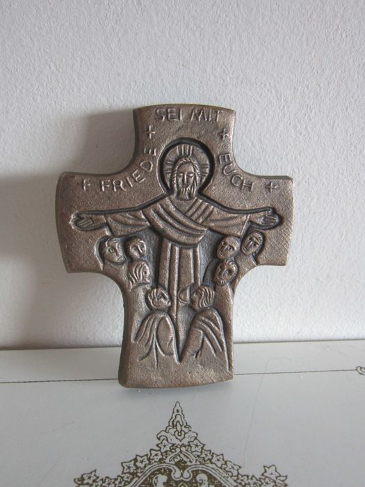 cadou rar Friende Sei Mit Euch Cruce bronz masiv "Pacea sa fie cu tine