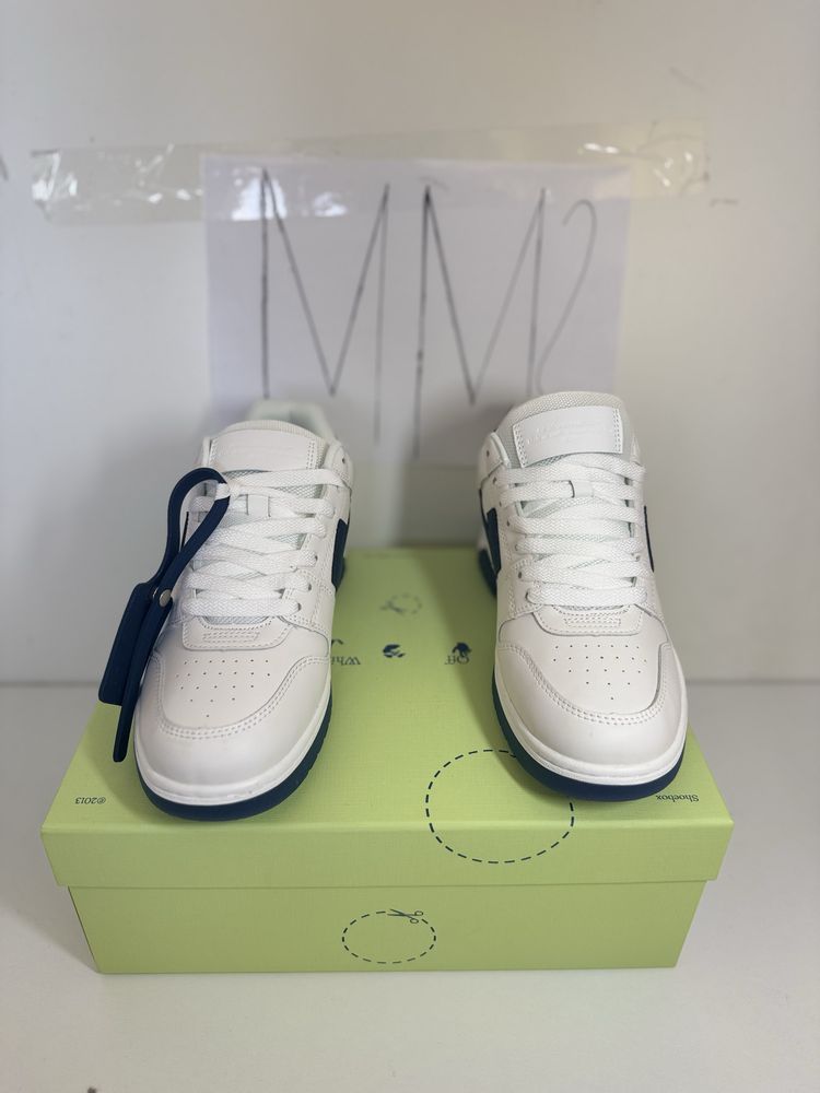Adidasi Off-White Out Of Office Lace-Up Sneakers white and blue marine