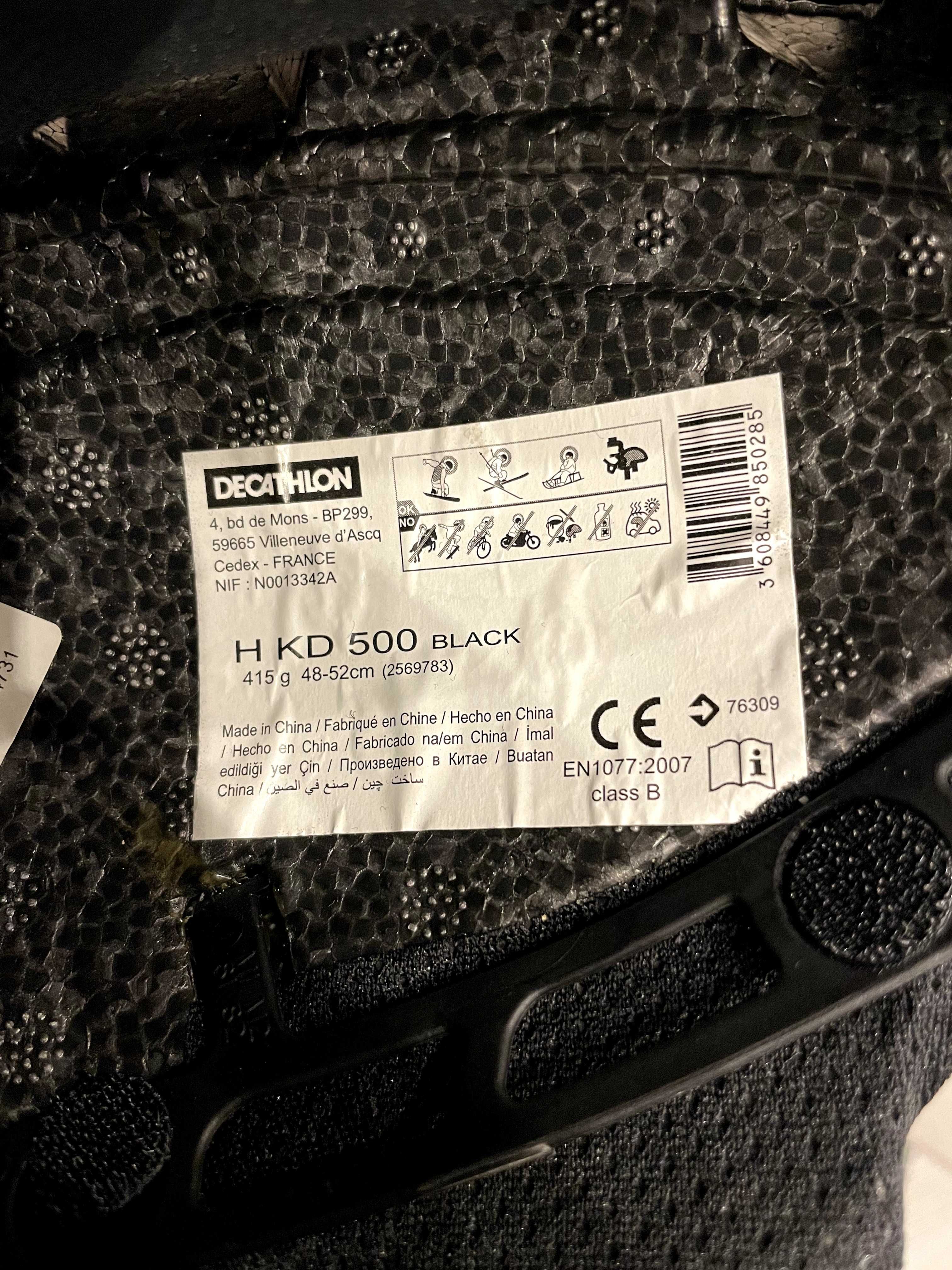 Детска ски каска DECATHLON H KD 500 black, 48-52 см