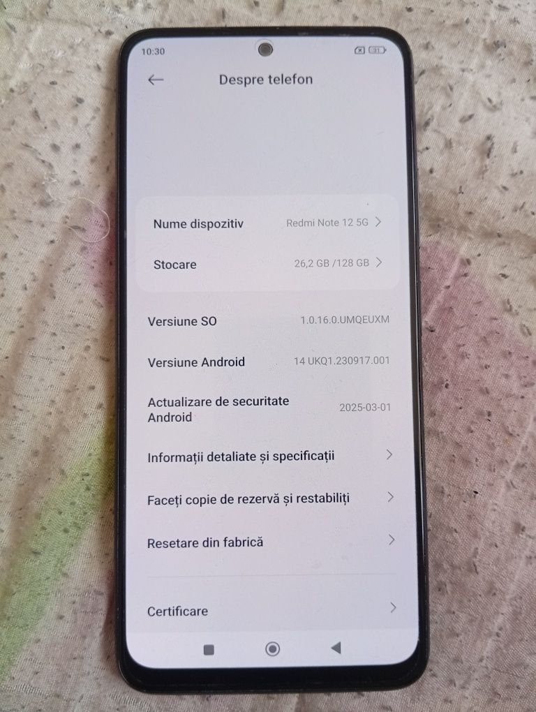 Redmi Note 12 5G nou 4+2/128gb dual SIM liber de rețea , perfect funcț