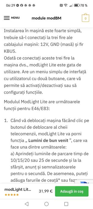 Modul Light lite bmw