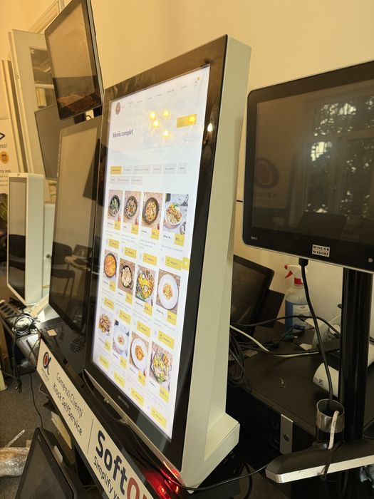 Kiosk self-order complet — 32″ cu scanner & software inclus