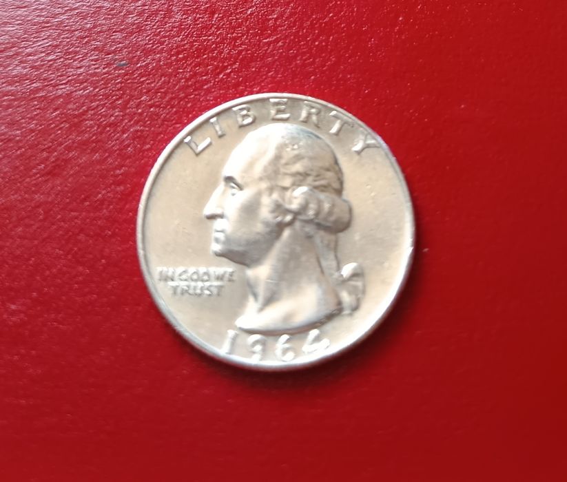 Quarter dollar &One dime USA-1964!