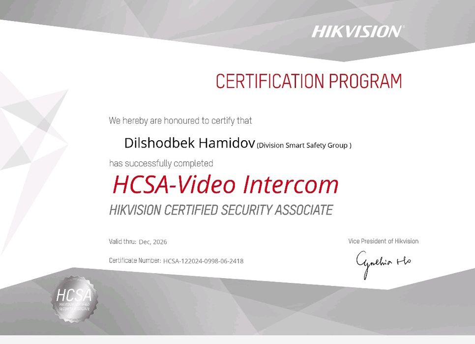 Kamera o'rnatish va service