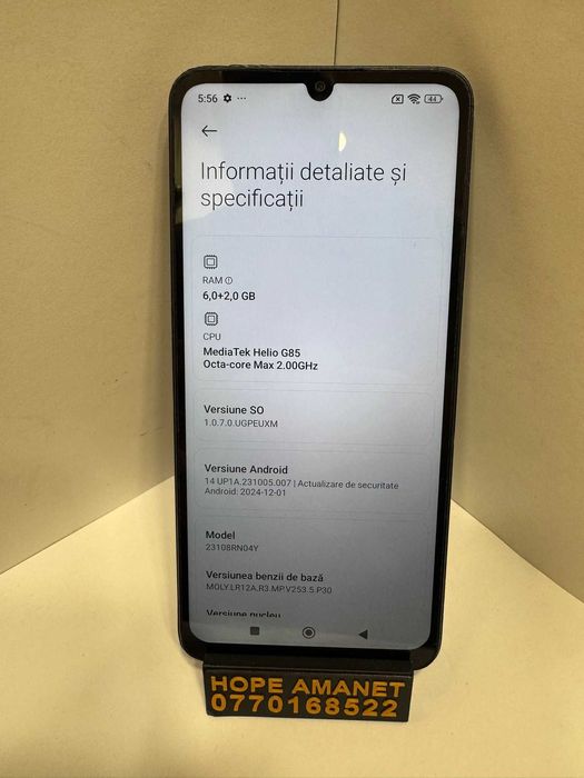 Hope Amanet P1/ Redmi 13C, 128G stocare, 6GB RAM