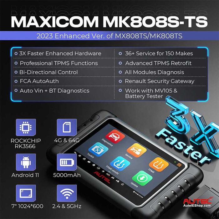 Echipament Diagnoza Autel MaxiCOM MK808S-TS (Licenta 1 an)