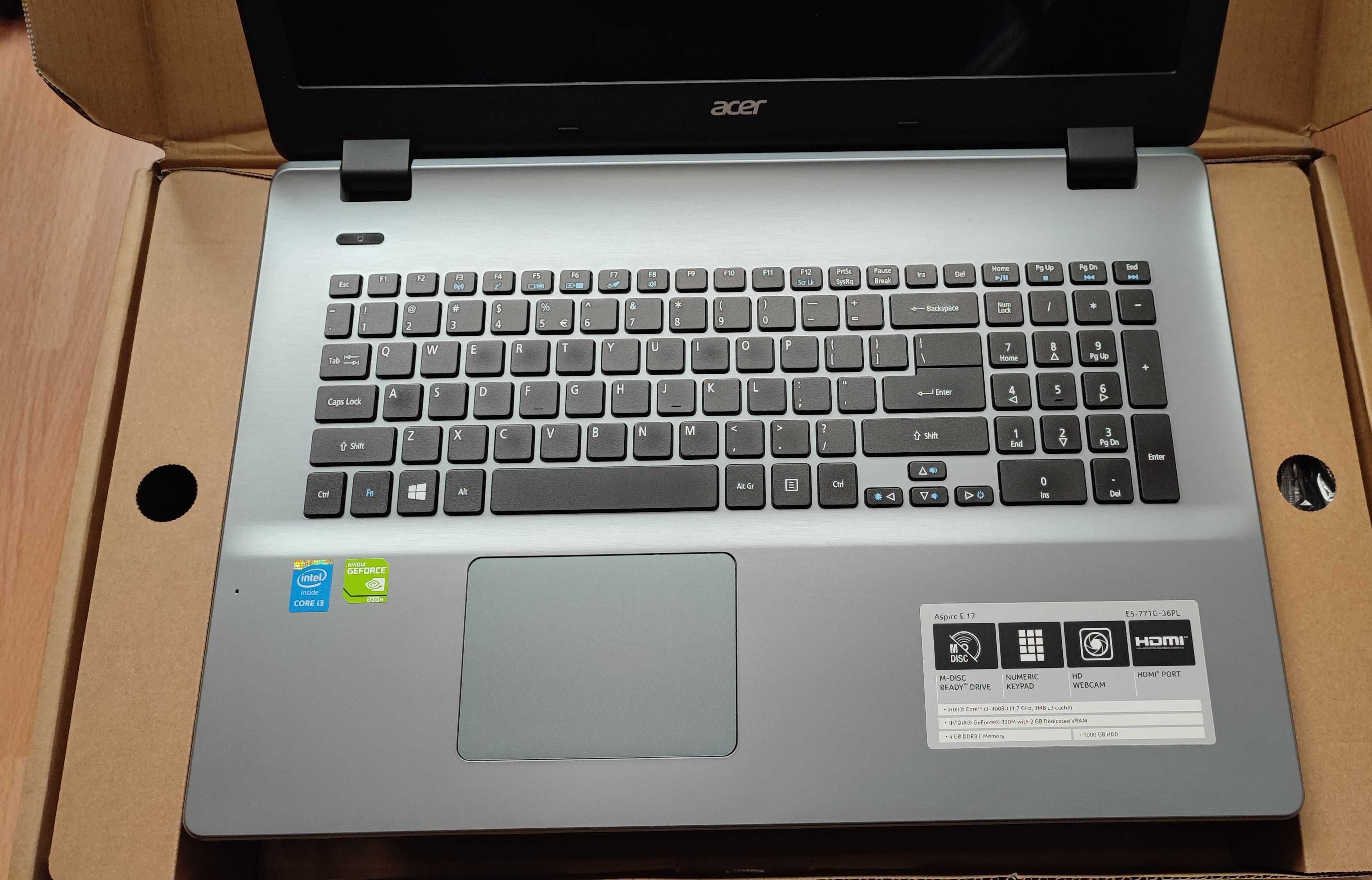 Laptop de business Acer Aspire E5-771G – diagonala 17,3 inch
