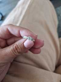 Годежен пръстен бяло злато със 7 брилянта, 2см диаметър