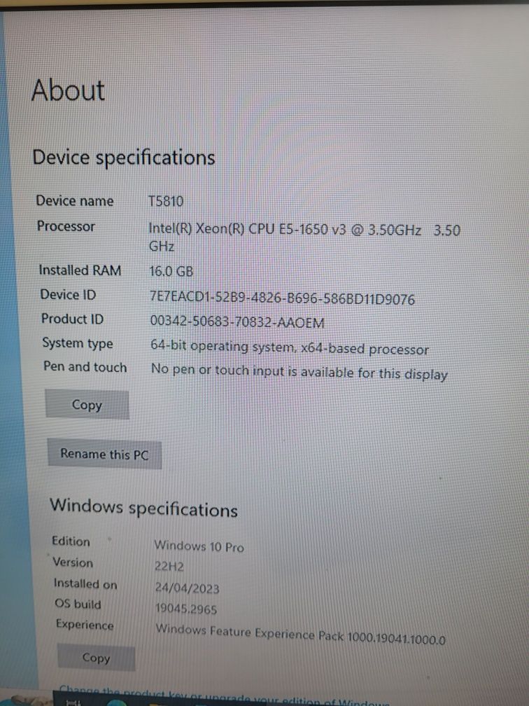 Dell Precision T-5810 DDR4-