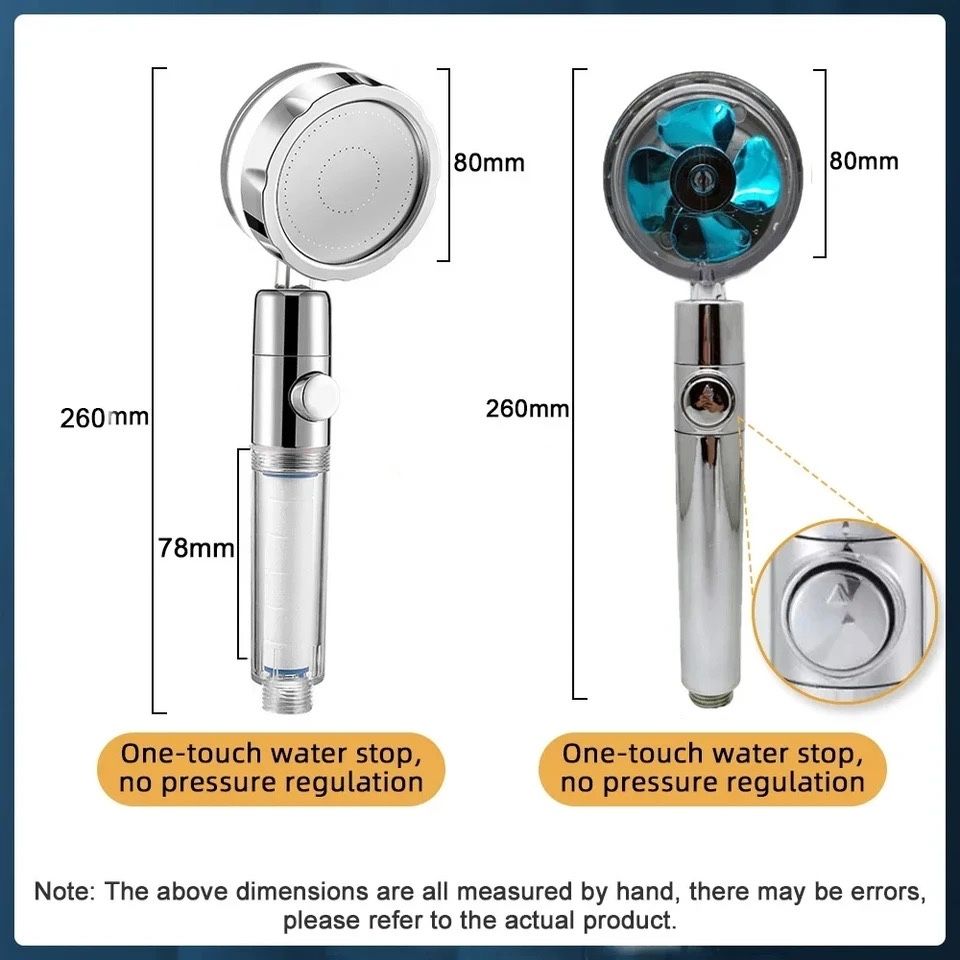 Автоматична помпа за вода + турбо душ слушалка или турмалин