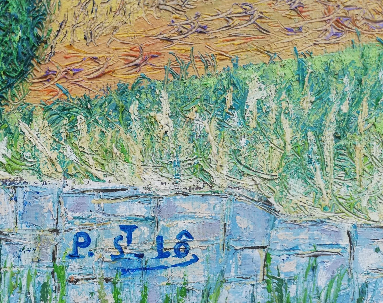 Tablou Peisaj de Vara amintiri după Van Gogh ulei pe panza 41x51cm