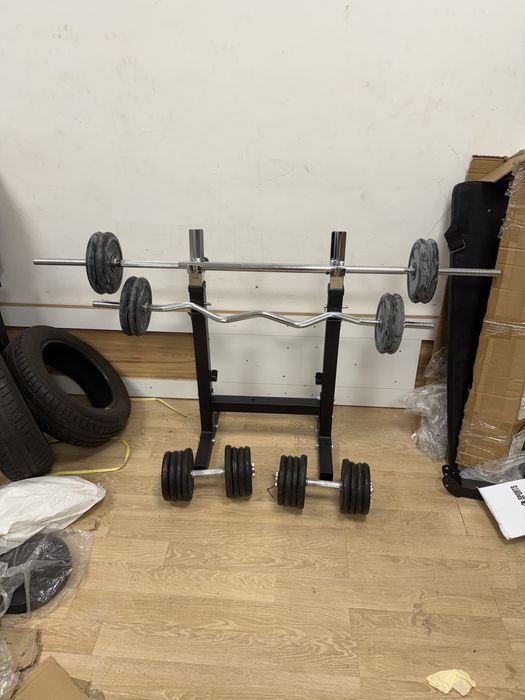 Pachet sala, gantere reglabile, bara haltera+Bara z Cauciucate noi