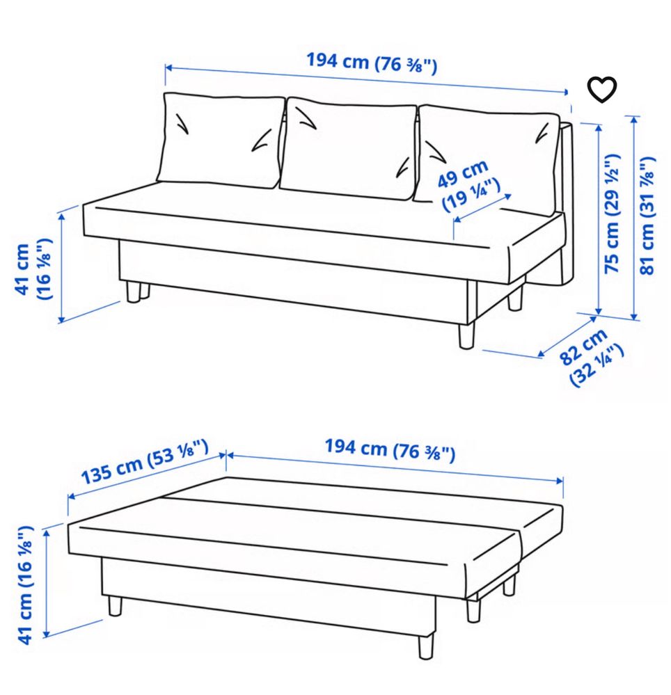 Canapea extensibila 3 locuri Ikea ÄLVDALEN