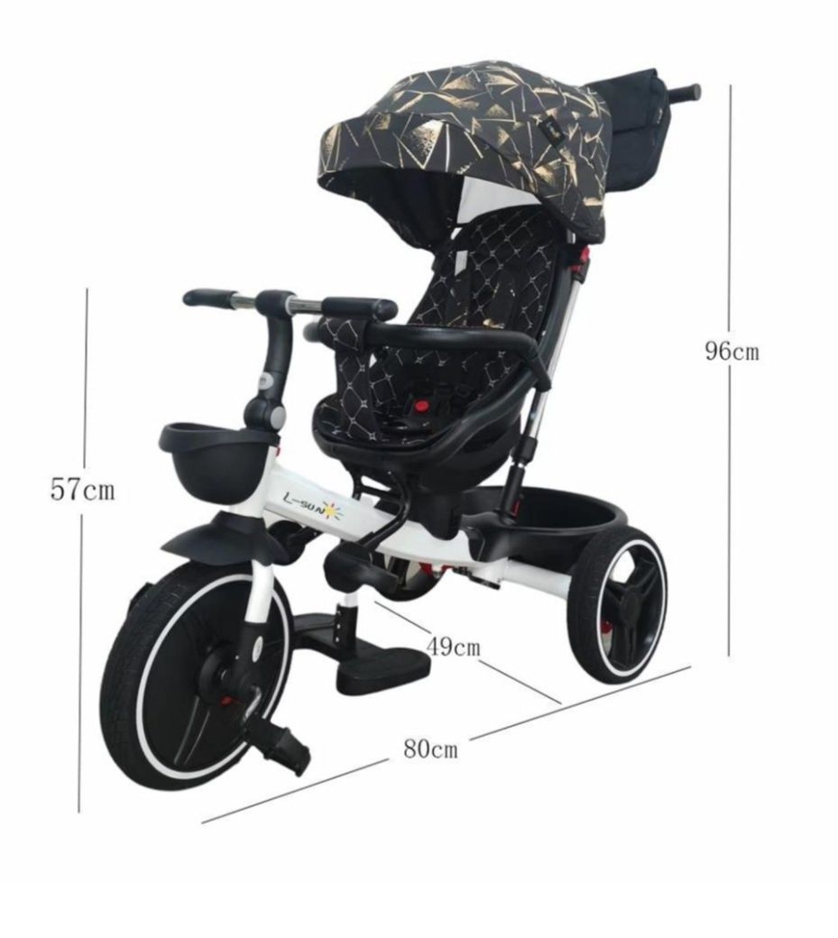 Tricicleta scaun reversibil pozitie somn sezut ergonomic roti cauciuc