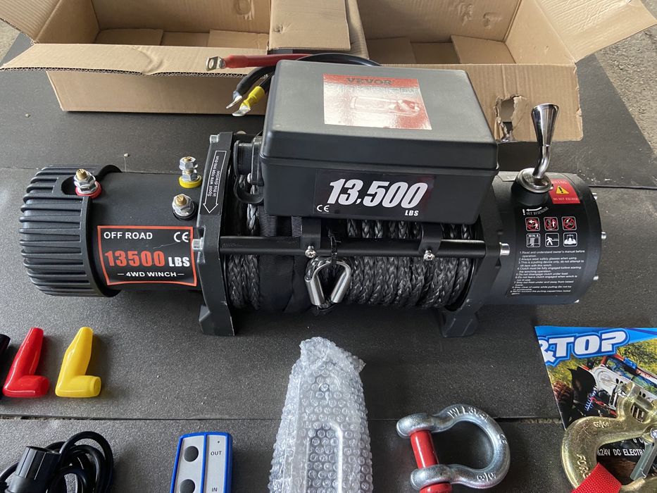 Troliu auto winch Vevor 13500lbs heavy duty cu sufa sintetica