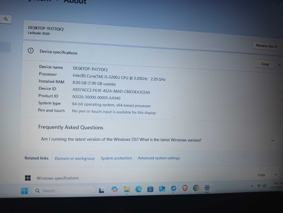 Laptop DELL LATIDUDE 3550 Windows 11(cadou Craciun)