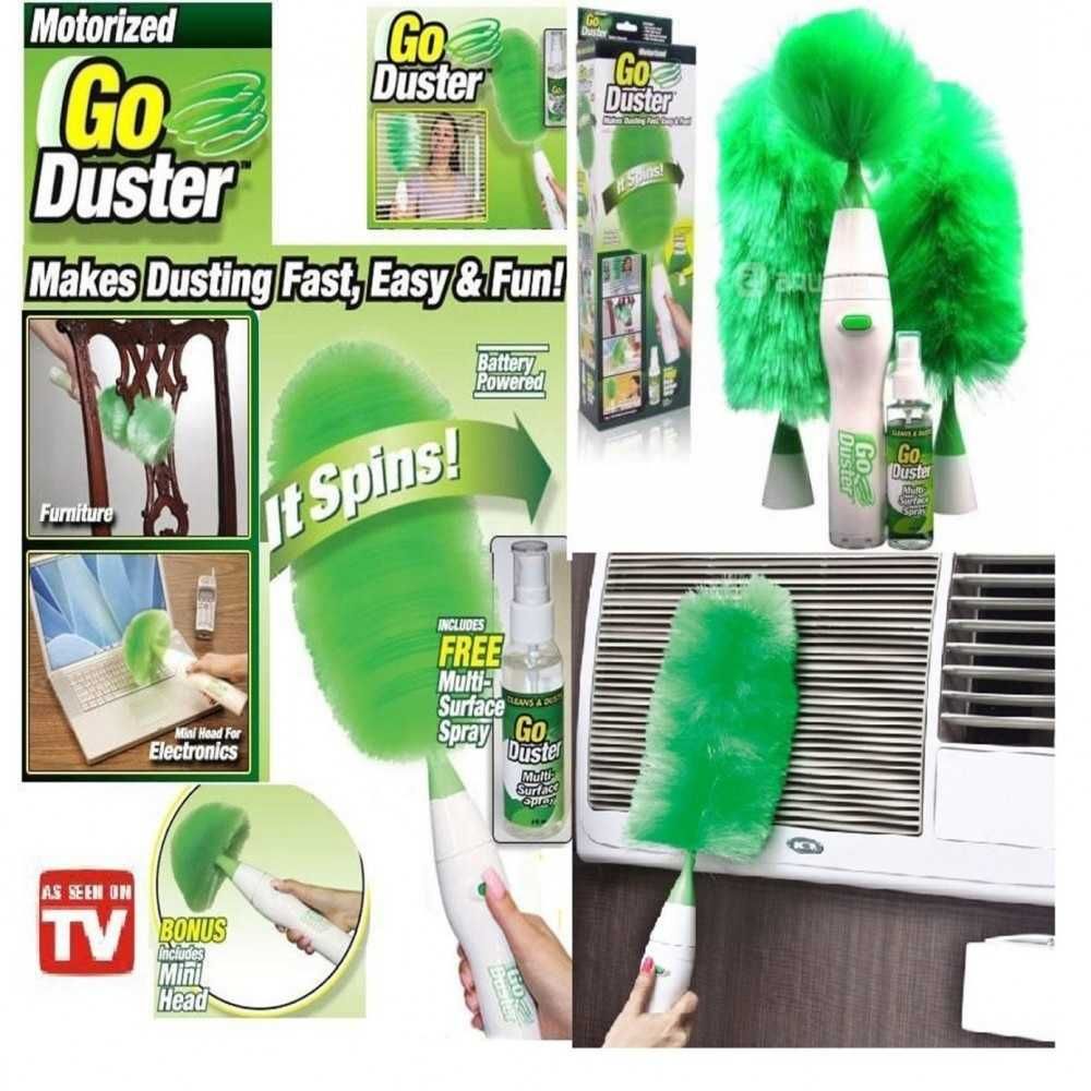 Електрическа четка за прах зелена Go Duster