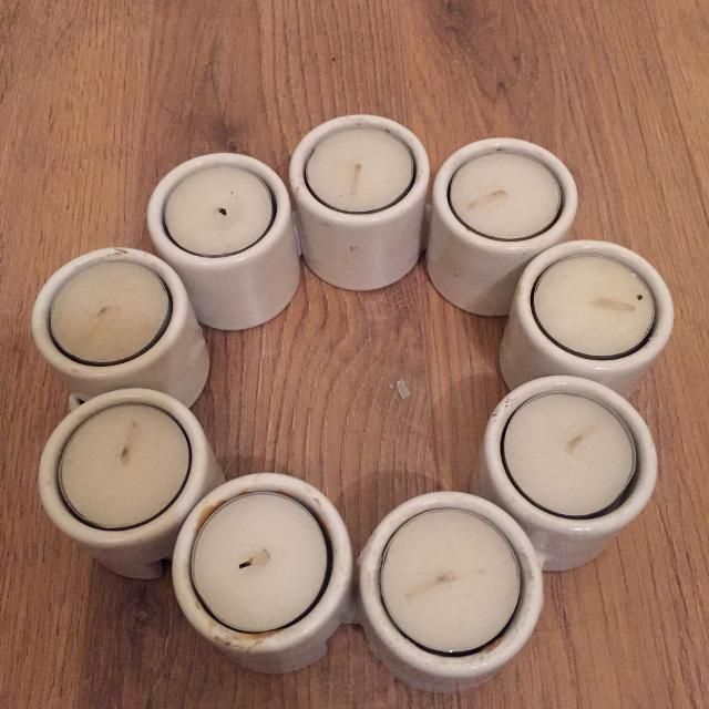 Set 12 suporturi lumânări ceramica, legate între ele