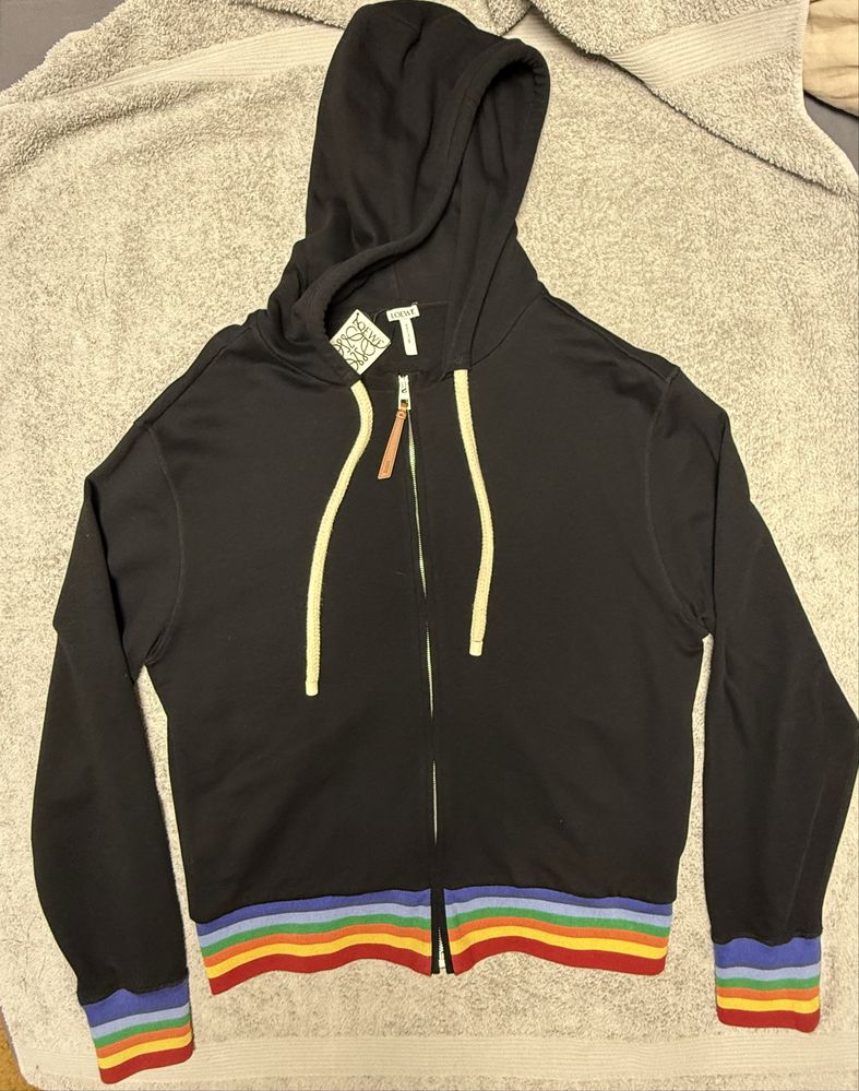 Loewe Rainbow Rib Zip Hoodie L oversize
