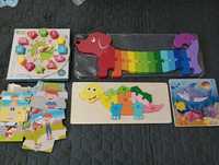 Pachet 5 jucarii de lemn Montessori pentru copii de 2-3 ani - 60 lei